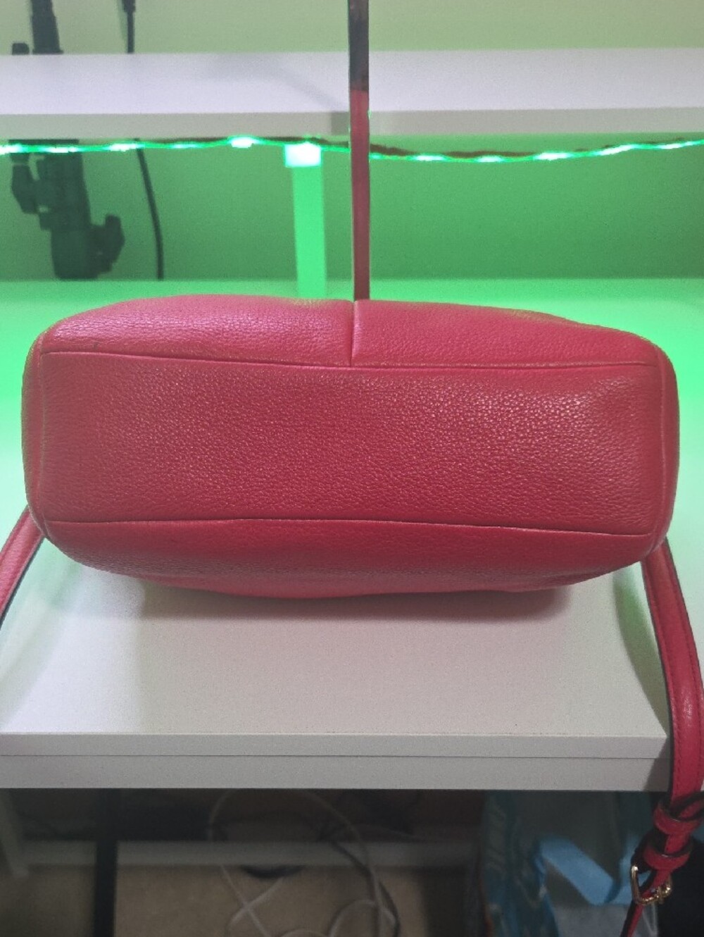 Coach Kelsey Fushia Pebbled Leather Crossbody Satchel - Picture 6 of 6